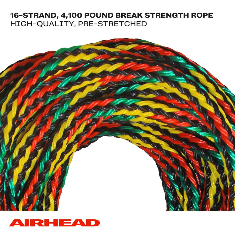 Airhead حبل سحب إيرهاد، حبل لعدد 1-4 راكب لزلاجات السحب متعددة، 9/16" - Image 4